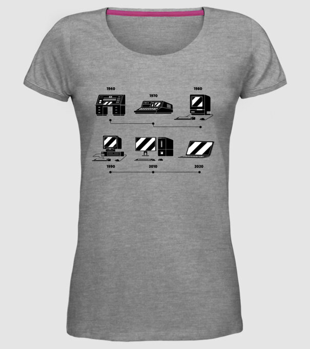 Evoluție Computer model gri pe tricou
