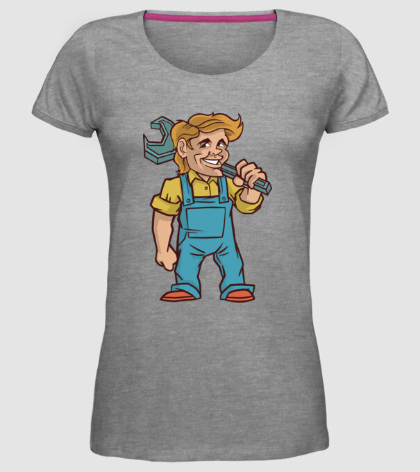Instalator model gri pe tricou