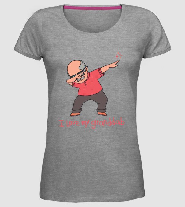 Îl iubesc pe bunicul meu model gri pe tricou