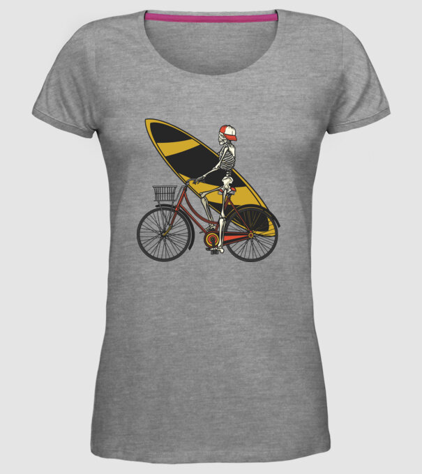 Schelet surfer model gri pe tricou