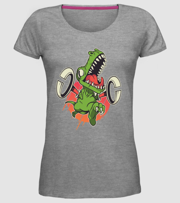 Dinozaur T-rex model gri pe tricou