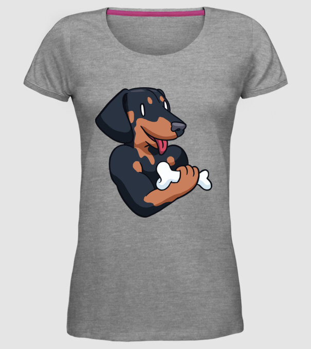 Antrenament Teckel model gri pe tricou