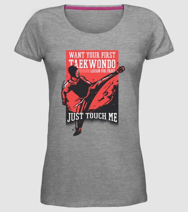 Lecție de Taekwondo model gri pe tricou