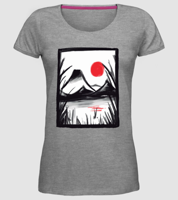 Peisaj Pictură model gri pe tricou