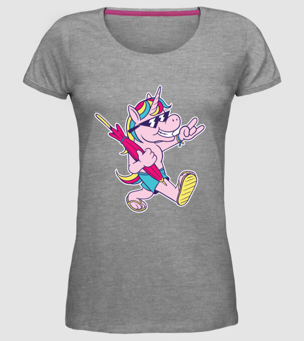 Unicorn În vacanță model gri pe tricou