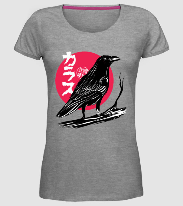 Cioară model gri pe tricou
