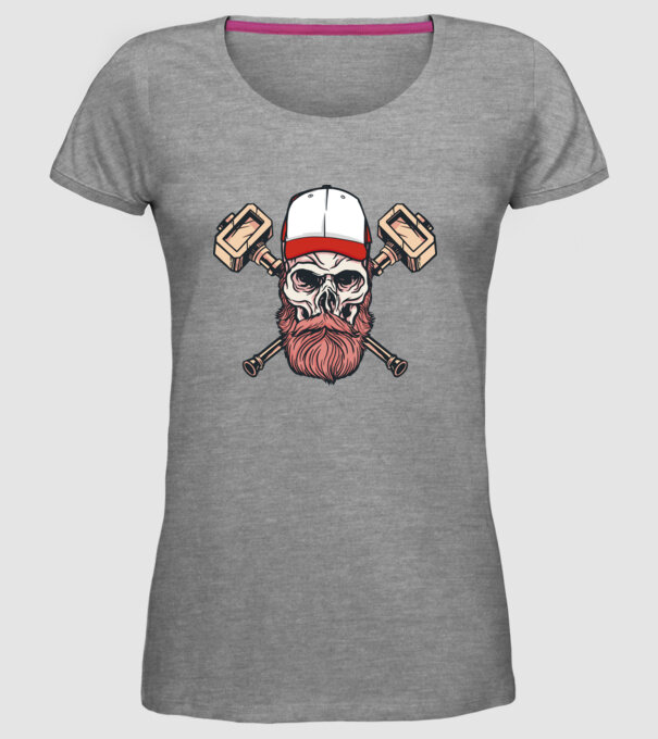 Craniu Viking model gri pe tricou