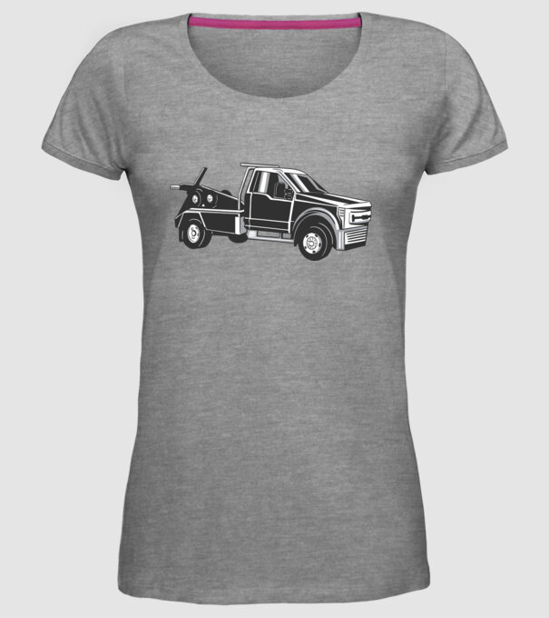 Mașină de remorcare model gri pe tricou