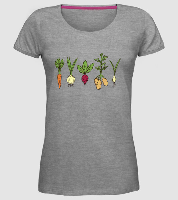 Legume model gri pe tricou
