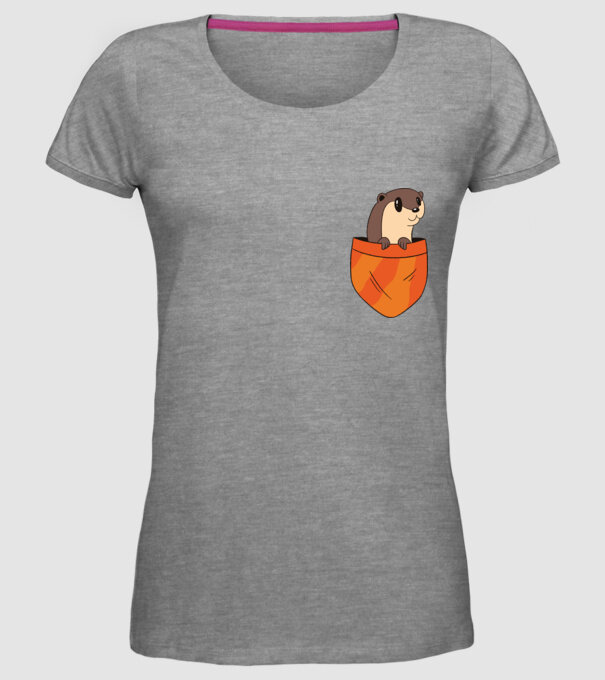 Vidra de buzunar model gri pe tricou