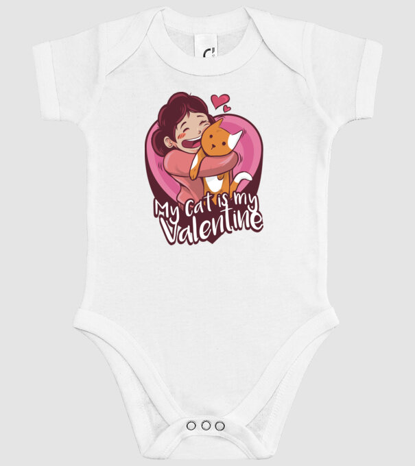'Pisica mea este dragostea mea Tricou drăguț pentru Valentine''s Day' model alb pe tricou