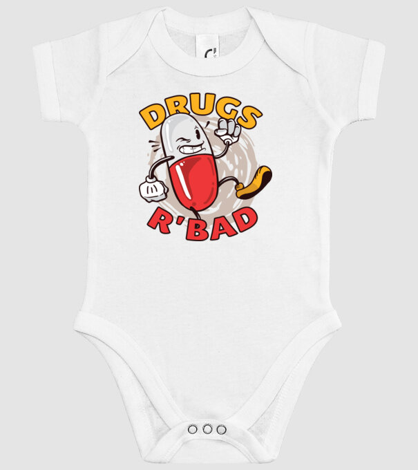 Drogurile sunt rele model alb pe tricou