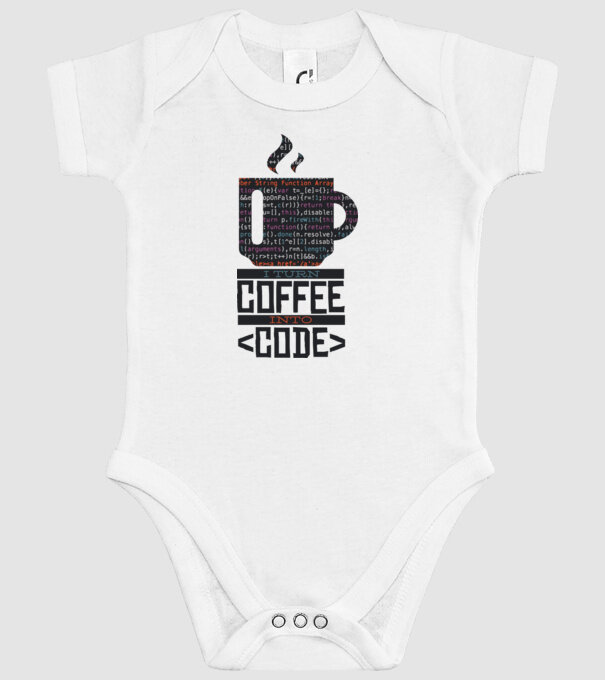 Transform cafeaua în cod - tricou programator model alb pe tricou