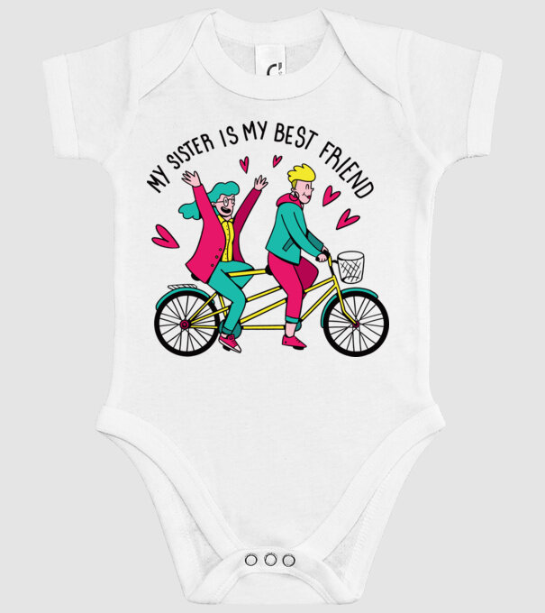 Sora mea este cea mai bună prietenă model alb pe tricou