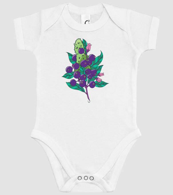 Arbust de afine model alb pe tricou