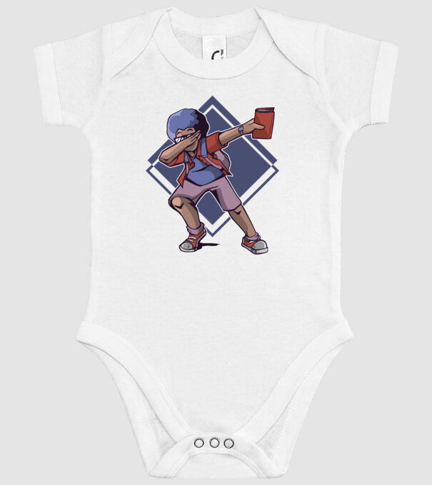 Student afro model alb pe tricou