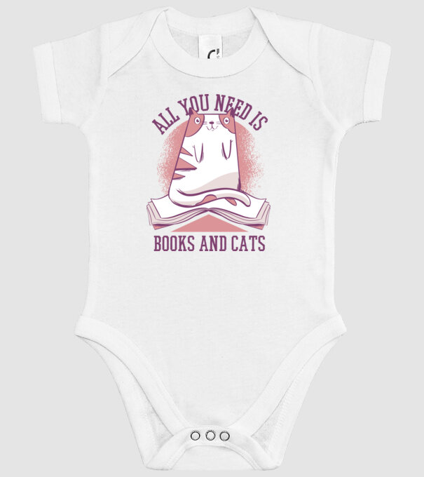 All You Need Is Books And Cats model alb pe tricou