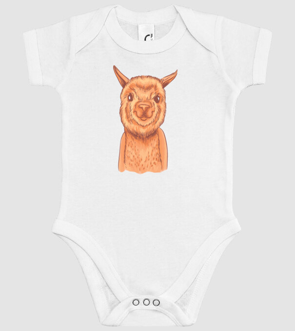 Cap de Alpaca model alb pe tricou