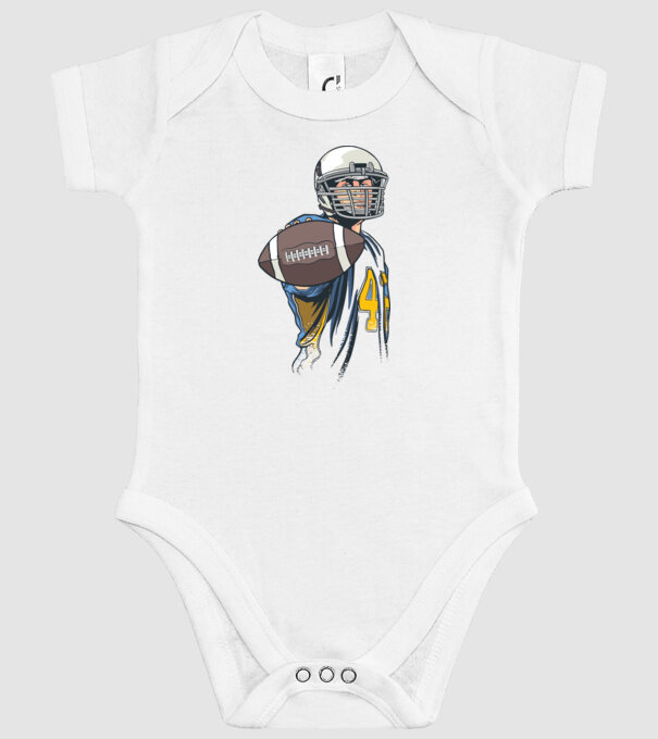 Jucător de fotbal American model alb pe tricou