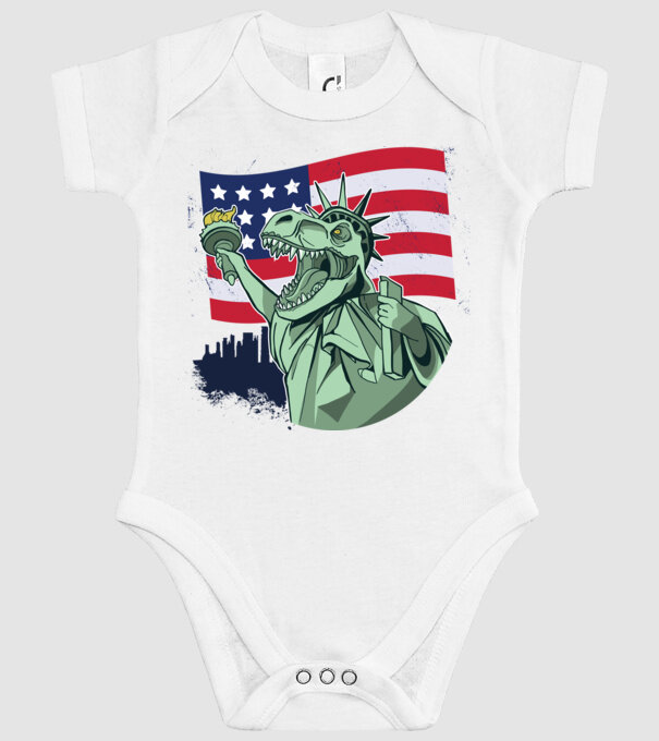 Ziua Independenței americane 4 iulie T-rex model alb pe tricou