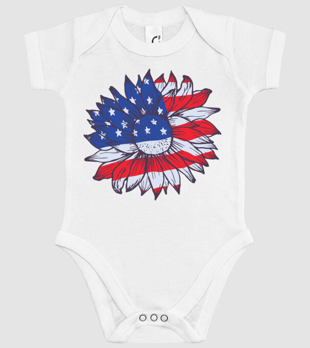 Floarea-soarelui americană Usa Sunflower model alb pe tricou