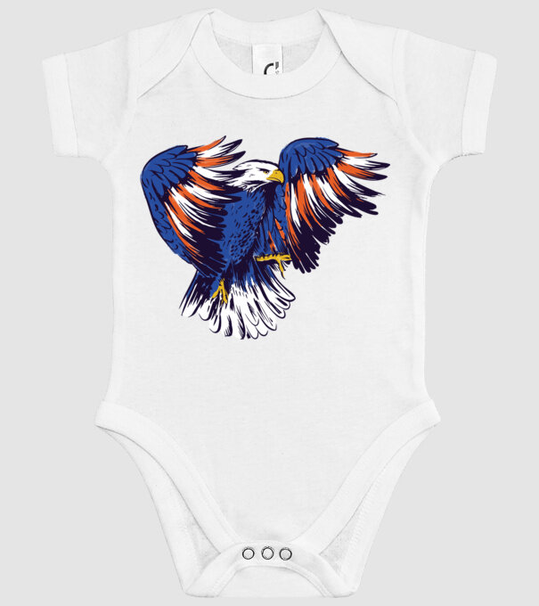 Vultur American model alb pe tricou