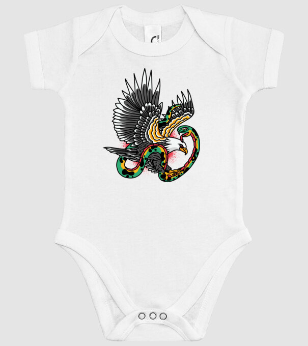 Vultur American model alb pe tricou
