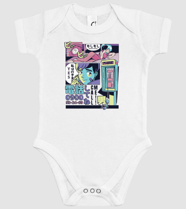 Anime Vaporwave benzi desenate model alb pe tricou