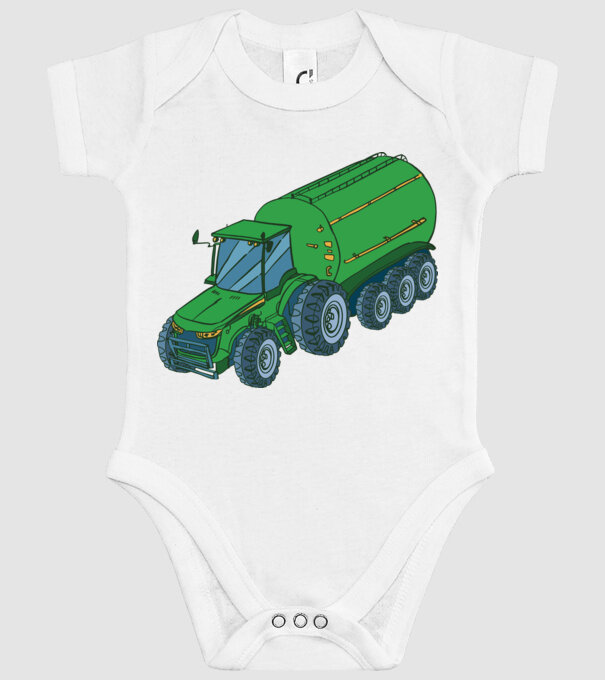 Tractor de recoltare model alb pe tricou