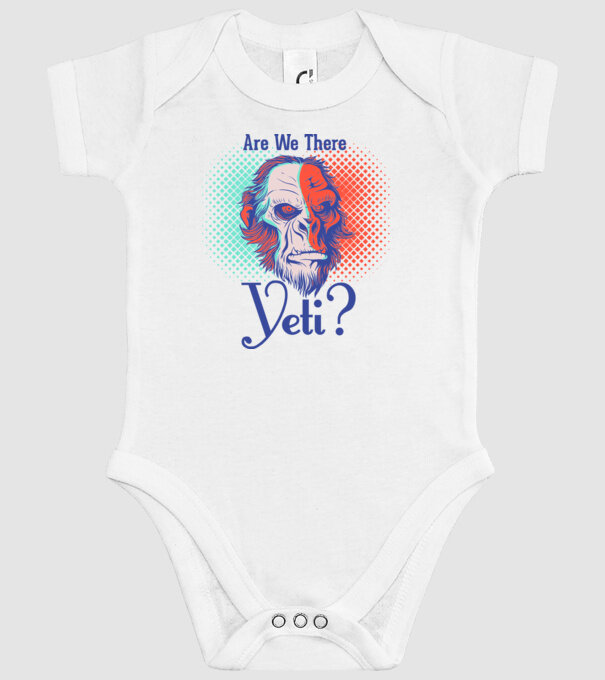Are we there Yeti model alb pe tricou