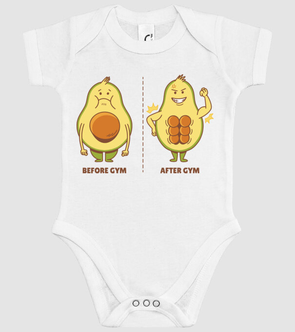 Antrenament Avocado model alb pe tricou