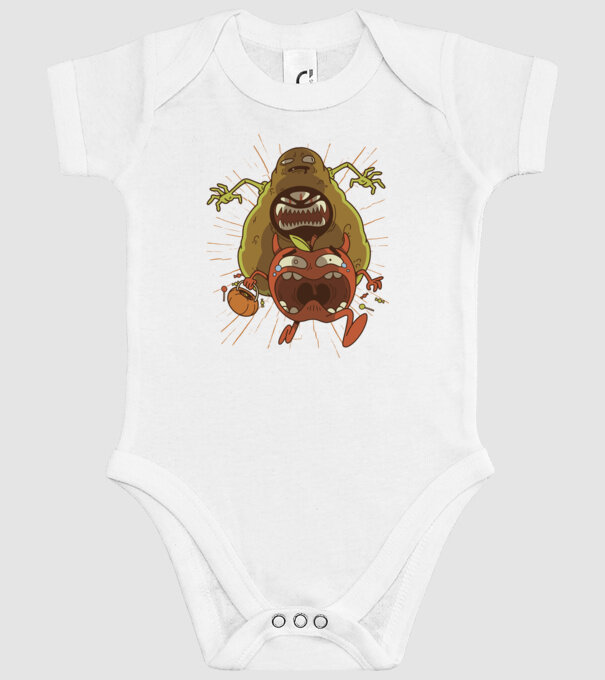 Monstru Avocado model alb pe tricou
