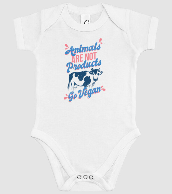 Animalele nu sunt produse, fii vegan tricou model alb pe tricou