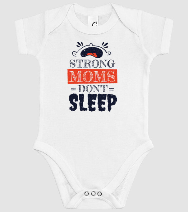 Mamele nu dorm niciodată model alb pe tricou