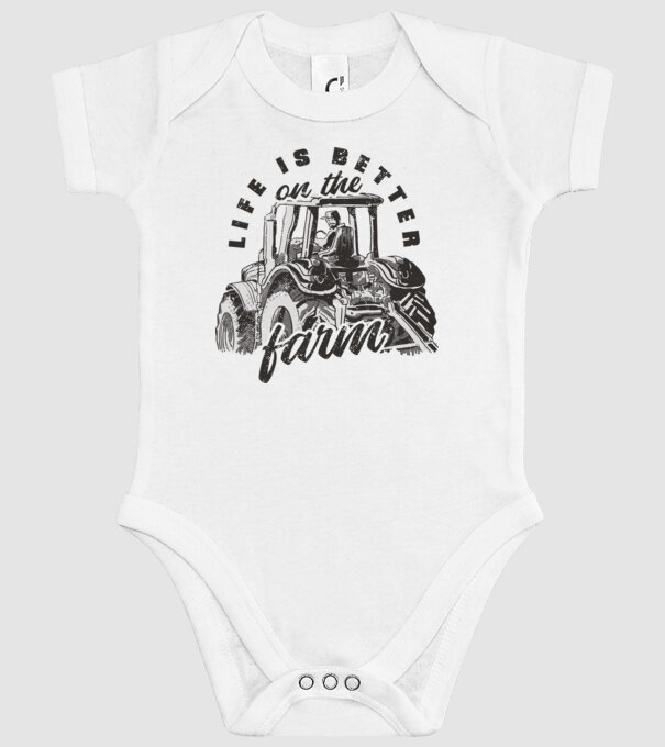 Viața este mai bună la fermă cu tractor model alb pe tricou