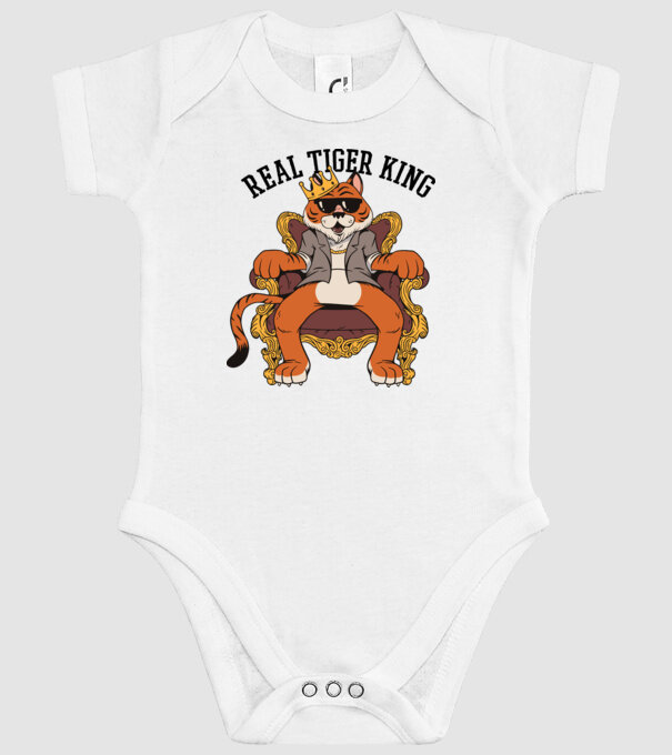 Adevăratul Rege Tigru model alb pe tricou