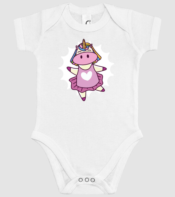 Unicorn dansator de balet model alb pe tricou