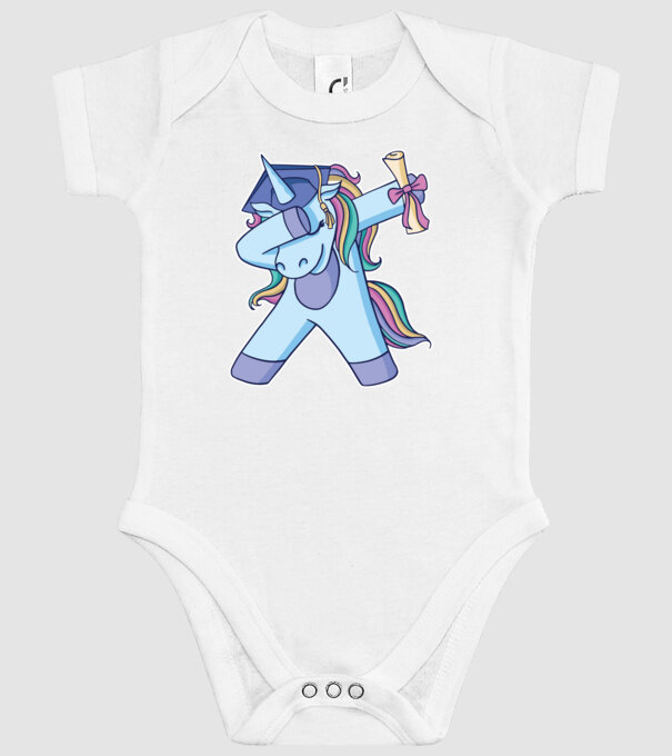 Unicorn Absolvent model alb pe tricou