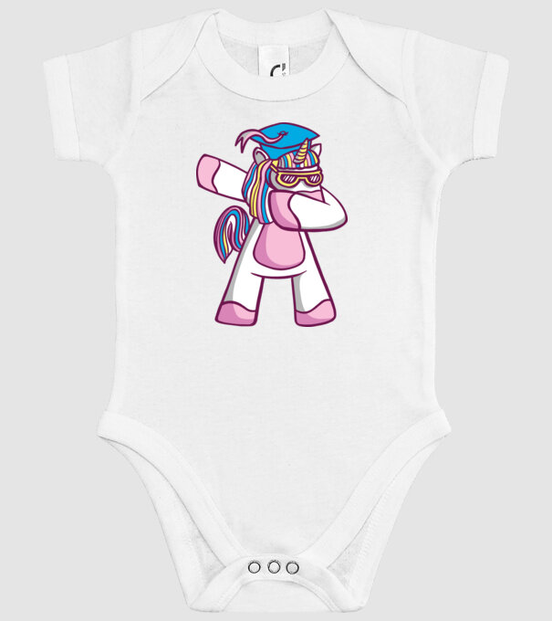 Unicorn Absolvent DAB model alb pe tricou