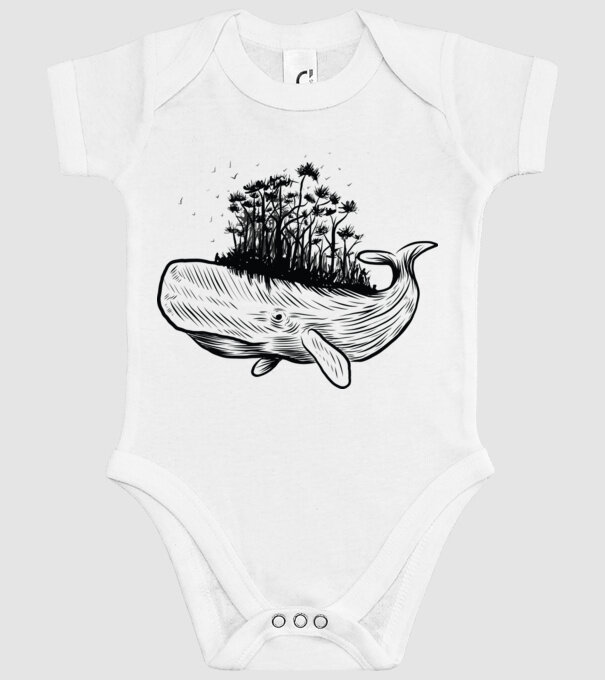 Balenă Natură model alb pe tricou