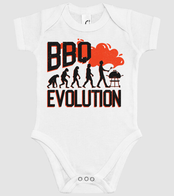 BBQ Evoluție Grătar model alb pe tricou