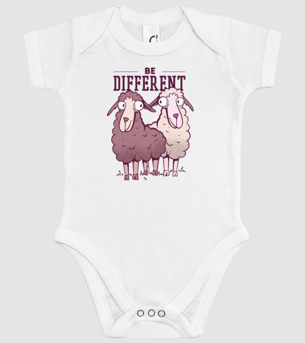 Be different - Fii diferit model alb pe tricou