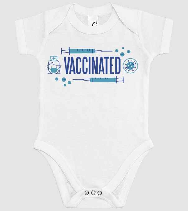 Sunt vaccinat model alb pe tricou