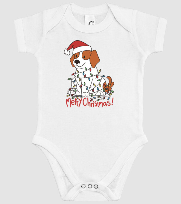 Beagle Crăciun Fericit! model alb pe tricou