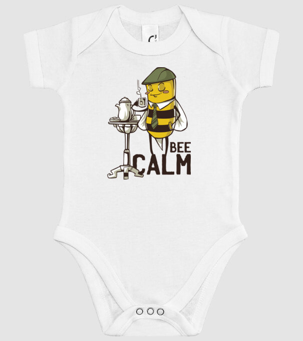 Bee Calm - Fii răbdător Albinuță model alb pe tricou