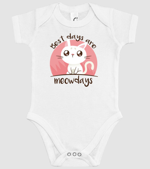 Best days are Meowdays model alb pe tricou