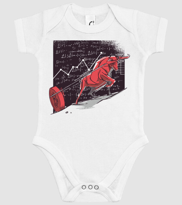 Taur Bitcoin model alb pe tricou