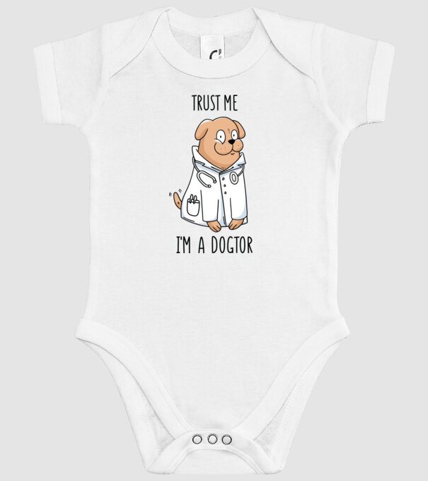Ai încredere, sunt un Dogtor model alb pe tricou