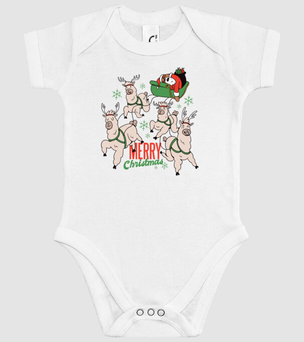 Crăciun Fericit Moș Crăciun Leneș model alb pe tricou