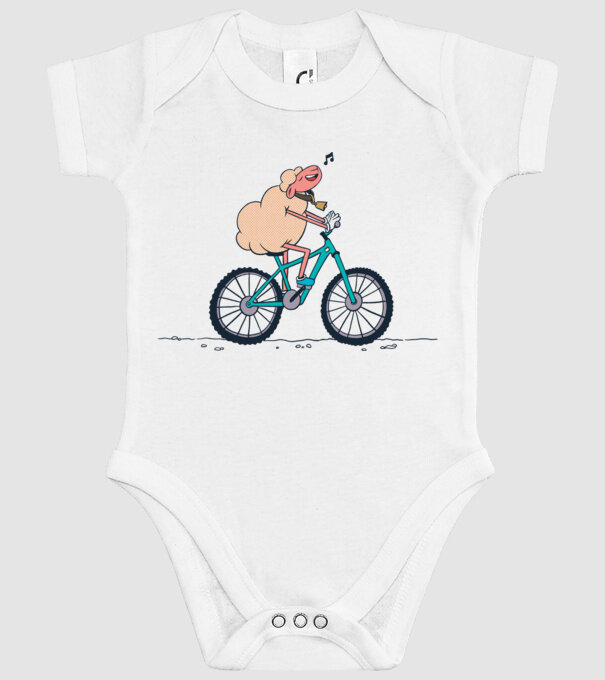 Miel cu bicicletă model alb pe tricou